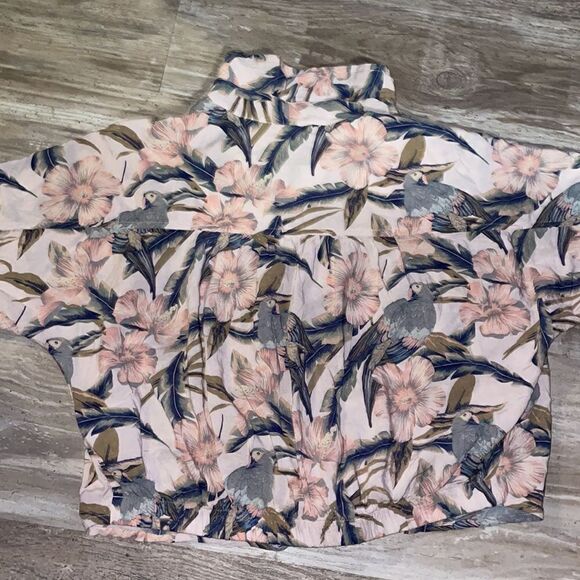 Nwot American Eagle Women Purple Hawaiian Button Down Shirt sz SM - Picture 8 of 9